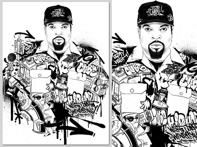 Ice Cube Graffiti Illustration commission decorative design digital illustration graffiti graffiti art graffiti digital graphic design illustration illustration art letters poster typography