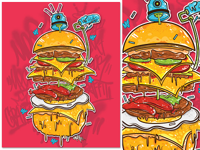 Burger cans illustration