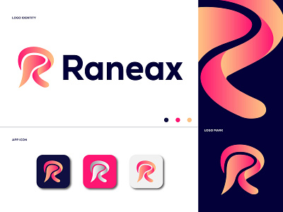 Raneax Branding Logo app app icon design app icons branding branding design business c letter logo gradient hot color icon letter logo logo logo design logo designer logo foli logo mark modern r letter technology technology logo