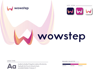 wowstep branding logo design abstract abstract logo app brand brand identity branding business creative design creative logo creative logo design icon logo mark minimal modern simple software software company technology w letter w logo