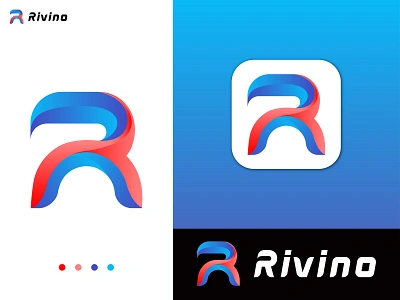 Rivino Branding Logo Design Concept abstract app brand branding gradient logo graphic designer identity logo logo logo design logo designer logo designs logo trends 2020 logos modern modern logo r letter r logo r logo mark typography