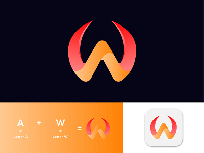 AW letter logo design concept abstract app aw letter aw logo aw logo mark brand branding gradient logo graphic designer identity logo logo logo design logo designer logo designs logo trends 2020 logos modern modern logo typography