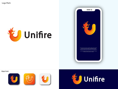 Unifire Branding Logo Design - U app logo icon abstract app app icon brand identity branding branding agency branding design business identity letter logo logo design logo designer logo mark logodesign modern software symbol technology u letter logo u logo