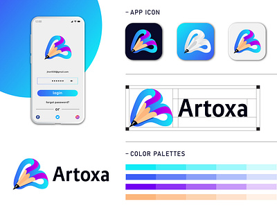 Artoxa Brand Identity App Icon Design.