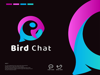 Bird Chat App Logo abstract app app icon brand identity branding business chat app icon design graphic design icon icon design logo modern social social app