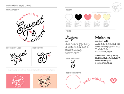 Sweet T's Cakery Rebrand 2021 branding design graphic design logo vector