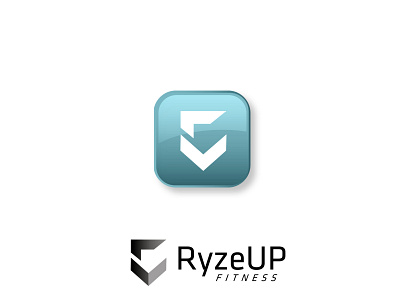 RyzeUP Fitness branding clean design fitness app fitness logo icon logo modern shield