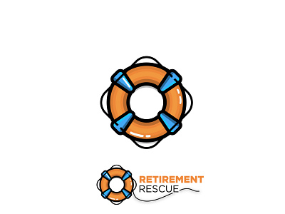 Retirement Rescue - Program Logo clean design finance icon innertube life saver rescue retirement