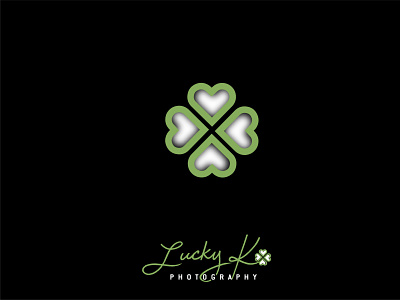 Lucky K - Photography Logo clean design logo lucky photography script font shamrock