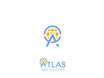 Atlas Solutions - Logo Design atlas branding clean design graphic design holding world icon logo modern simple software company world