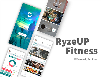 RyzeUP Fitness UI Screens design fitness app ui ux design