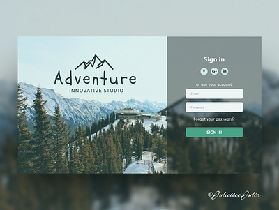 Adventure studio (sign in) #DailyUi #001 design enter forms ui ux web