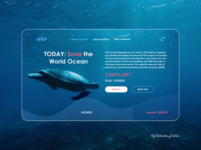 UI design a crowdfunding campaign. #DailyUi #Day32 032 crowdfunding campaign dailyui dailyuichallenge day32 design design interface donate save the ocean ui ux web webdesign