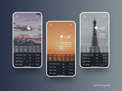 UI design for a weather mobile app #DailyUi #day 37 #037