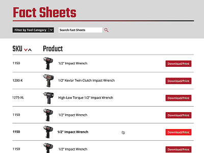 Product List Mockup