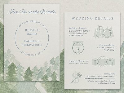 A Wedding in the Woods invitation invite wedding invite