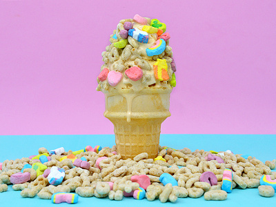 Magically Delicious art direction cereal general mills ice cream ice cream cone lucky charms photography