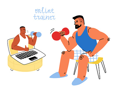 man is training online with a trainer