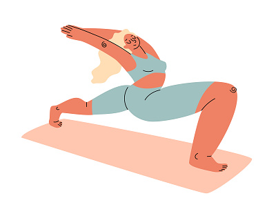 Exercise cartoon exercise fitness flat girl illustration suit vector woman yoga