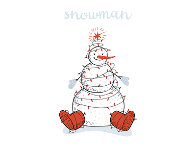 Snowman #2 cartoon flat illustration snowman vector winter