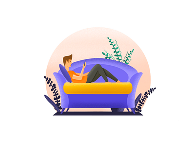 Chilling at home procreate illustration vector