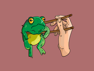 Frog frog illustration logo photoshop sushi vector