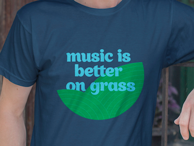 Music is Better on Grass clever festival grass headline music outdoors retro shirt vintage weed