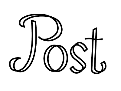 Post lettering dimension lettering outline post ribbon script shadow typography