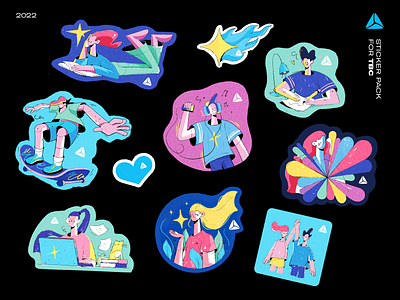Sticker Pack For TBC ✦ characterdesign design dribbble graphicdesign illustration