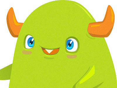 Baby Monster baby chubby cute green happy horned horns illustration monster vector
