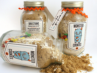 Monster Cookie Jars cookie gift holiday illustration jars label monster packaging