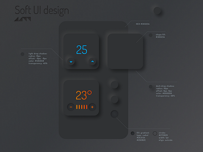 Neumorphic dark mode UI design