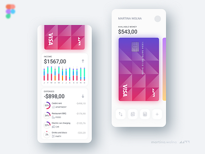 Bank app credit card UI Design