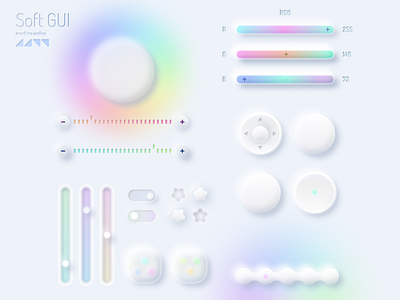 Free Neumorphic GUI Unicorn Style :unicorn: / UI design 2020 delicate figma minimal minimalist mobile modern neumorph neumorphic neumorphism new rainbow skeuomorph skeuomorphic skeuomorphism soft style subtle trends unicorn