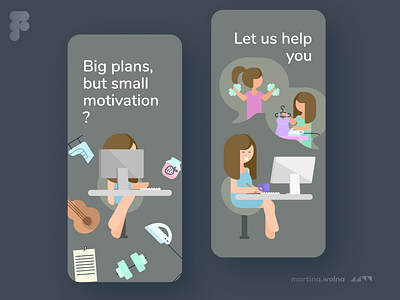 Onboarding UI design motivation app