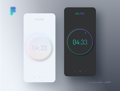 CLOX app UI Design day and night mode clock darkmode dayside design lightmode mobile neumorph neumorphic neumorphism nightmode soft time trends 2020 ui