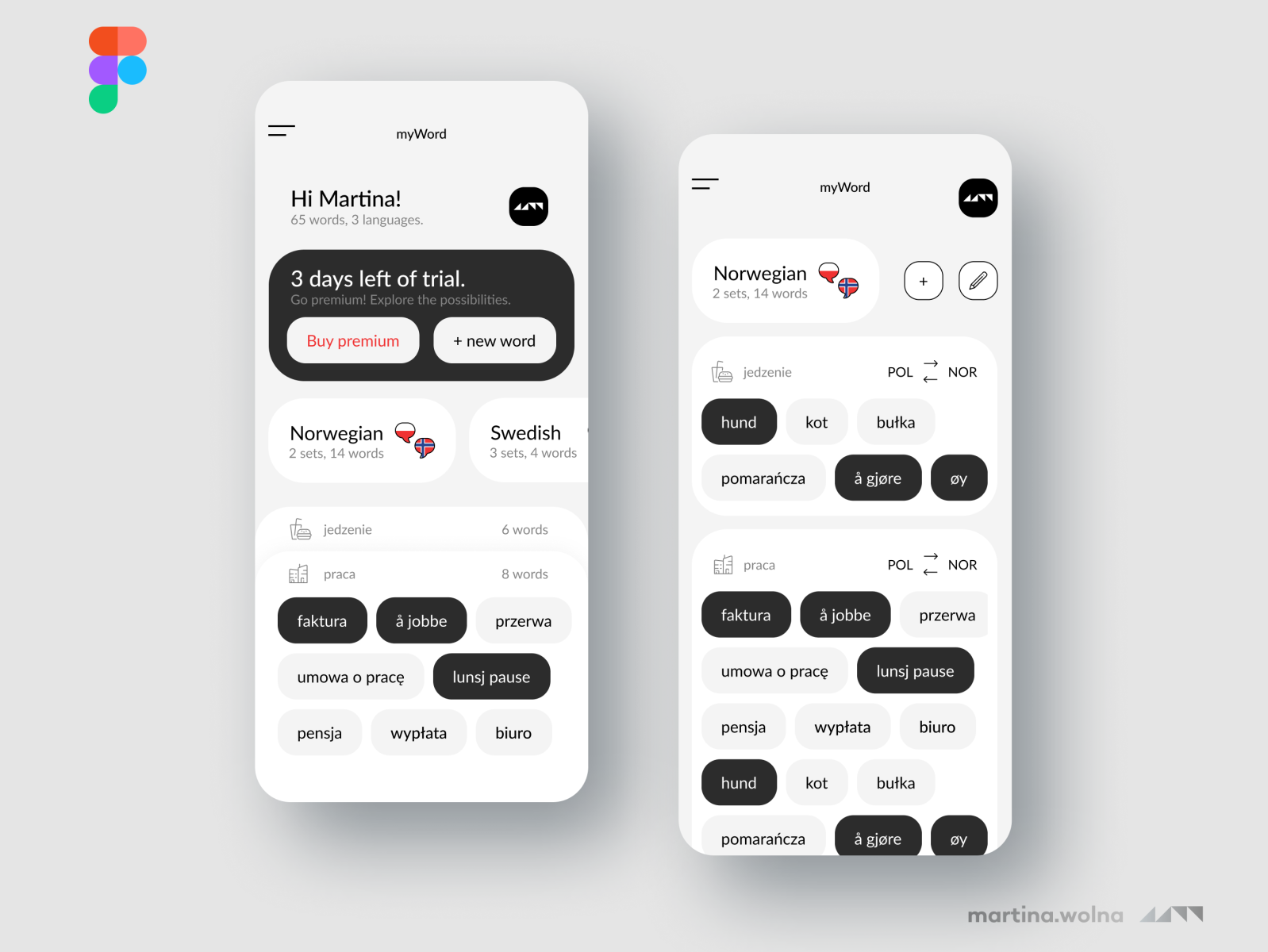 Dictionary app UI Design by Martina Wolna on Dribbble