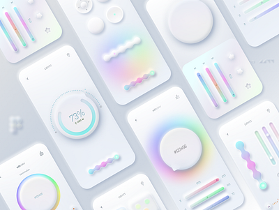 Neumorphic new trend rainbow UI design 🌈🦄 design figma minimalist mobile neumorph neumorphic neumorphism new soft ui