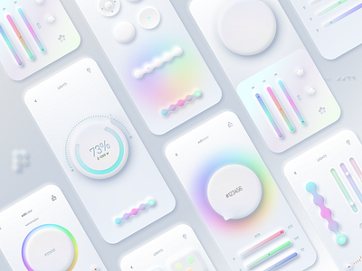 Neumorphic new trend rainbow UI design 🌈🦄