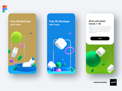 3D models - freebies 3d cube design download figma free freebies mobile mockup model sphere trend ui