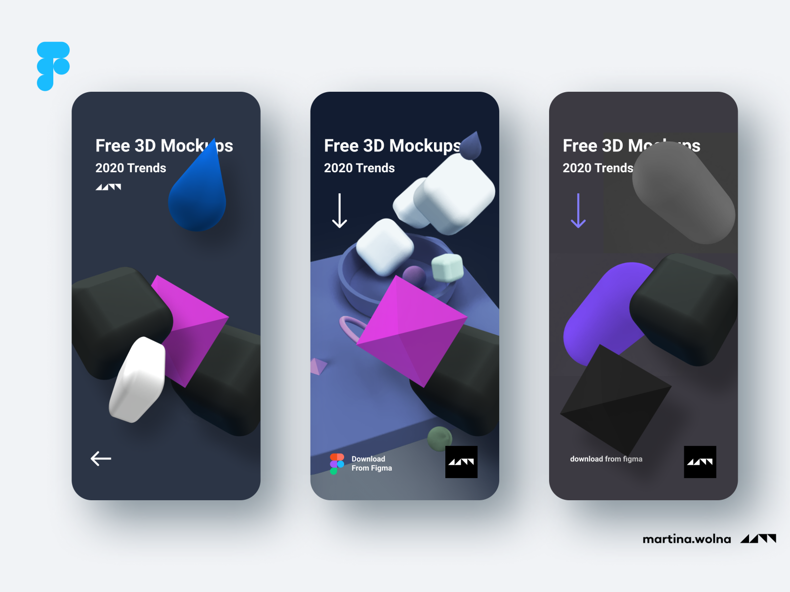 3D models in UI design - 2020 trends by Martina Wolna on Dribbble
