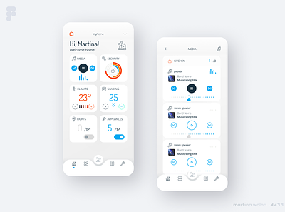 Media player UI Design app design iphone media minimalist mobile music player smarthome soft ui