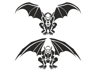 Tribal Gargoyle Tattoo Illustrations beast creature evil gargoyles gothic illustration tattoo tribal vector