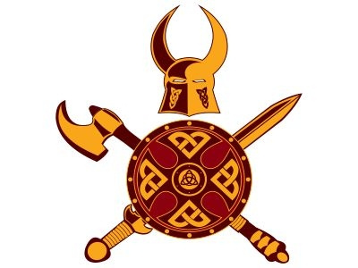 Golden Viking ancient axe battle blade corsair costume crusades dwarf emblem equipment excalibur game