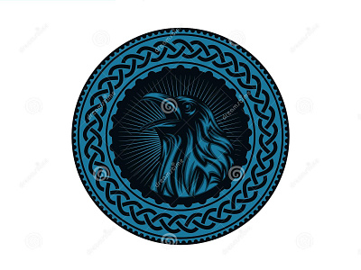 Viking Crow Emblem graphic design logo