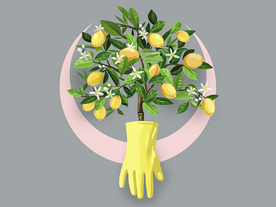 Lemon mood II illustration lemon print yellow