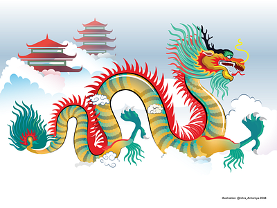 Dragon Illustration culture design drawing illustration travel vector