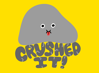 Crushed It Snapchat Sticker character illustration face heavy illustration kimberly mar rock snapchat sticker stickers stone vector
