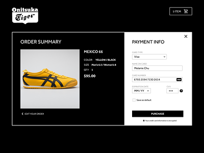 Daily UI Challenge 002 - Checkout bruce lee checkout dailyui dailyui 002 dailyuichallenge ecommerce order payment shoes