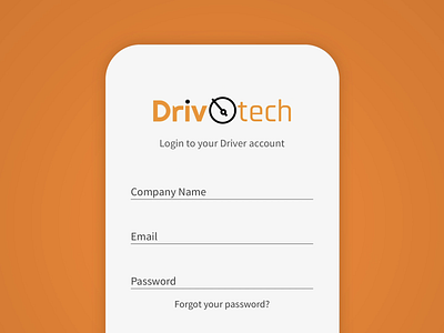 DrivOtech Login Screen